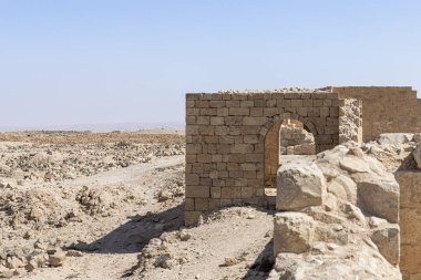 İsrail 'deki Yahudi çölünde tütsü yolunda yer alan Nabataean şehri Avdat' ın kalıntıları. Unesco Dünya Mirasları Listesine dahil edilmiştir..
