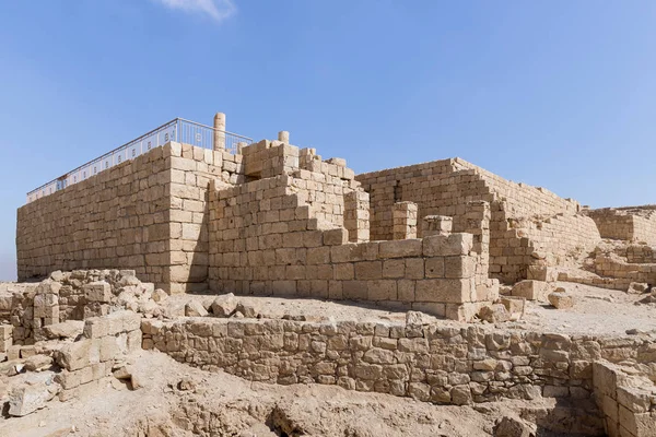 The ruins of the city walls of the Nabataean city of Avdat, located on the incense road in the Judean desert in Israel. It is included in the UNESCO World Heritage List.