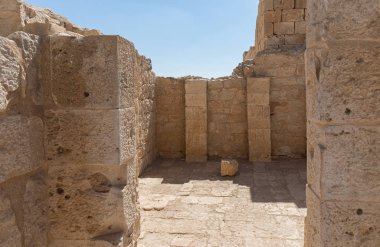 Nabataean şehir Avdat, Israil'deki Judean desert tütsü yolu üzerinde yer alan kalıntıları. Unesco Dünya Mirası listesinde bulunan.