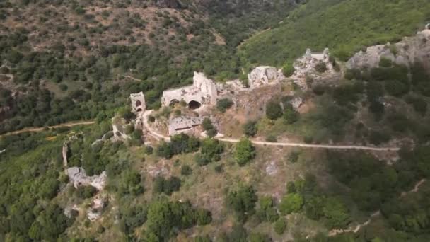 Les Ruines Château Montfort Sont Situées Sur Une Haute Colline — Video