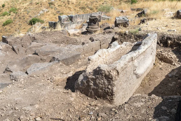 Sarcófago Destroços Ruínas Grego Cidade Romana Século Iii Século Viii — Fotografia de Stock