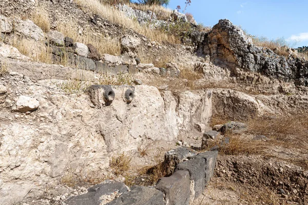 Romok Görög Római Város Század Század Hippus Susita Golan Heights — Stock Fotó