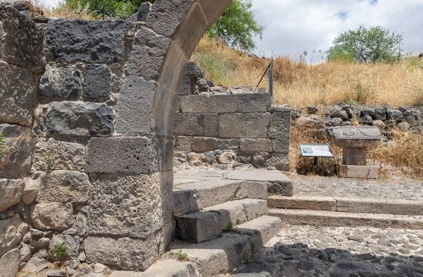 以色列卡纳夫 2020年5月29日 代尔阿齐兹会堂的废墟 建于拜占庭时期 公元6世纪初 它位于以色列的戈兰高地上 — 图库照片