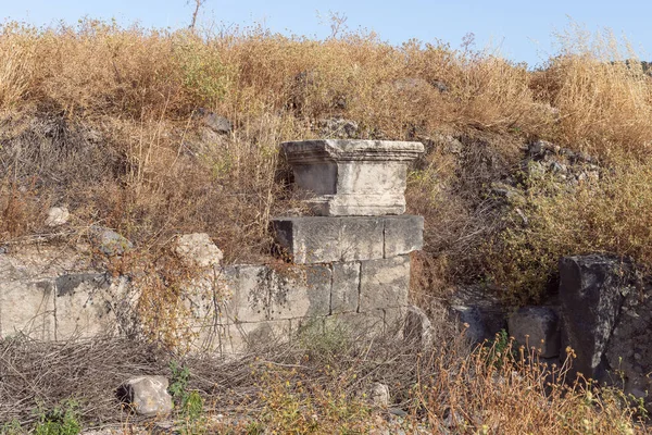 Ruinerna Den Grekiska Romerska Staden Århundradet Talet Hippus Susita Golanhöjderna — Stockfoto