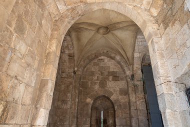 Kudüs, İsrail, 13 Haziran 2020: İsrail 'in Kudüs kentindeki Jaffa Kapısı' nın parçası