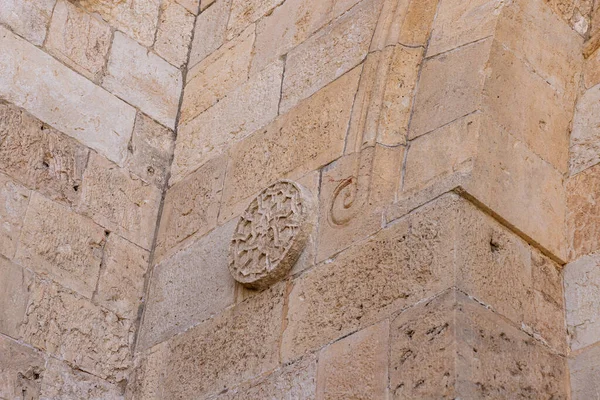 Jerusalém Israel Junho 2020 Esculturas Pedra Muro Porta Jaffa Cidade — Fotografia de Stock
