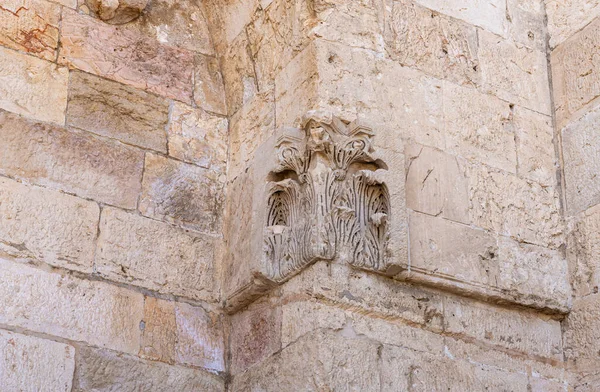 Jerusalém Israel Junho 2020 Esculturas Pedra Muro Porta Jaffa Cidade — Fotografia de Stock