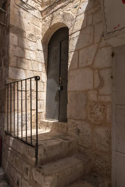 Jeruzalem Israël Juni 2020 Zijdeur Van Het Koptisch Orthodoxe Patriarchaat — Stockfoto