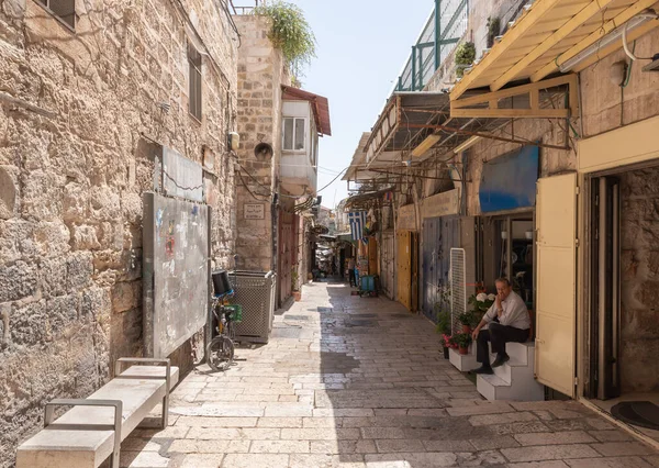 Jerusalén Israel Junio 2020 Calle Sayyida Turística Vacía Ciudad Vieja — Foto de Stock