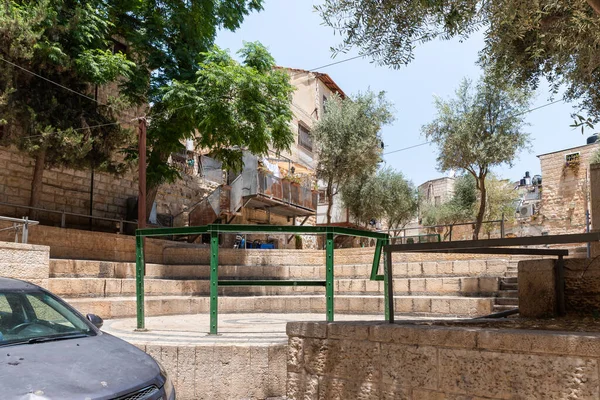 Jerusalén Israel Junio 2020 Pequeño Parque Público Calle King Faisal — Foto de Stock