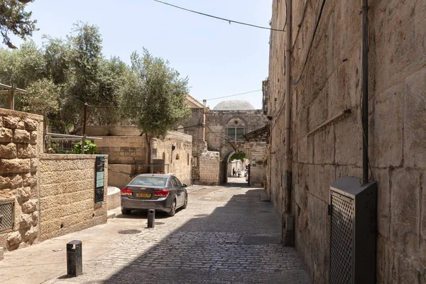 Jerusalén Israel Junio 2020 Calle León Puerta Vacía Ciudad Vieja —  Fotos de Stock