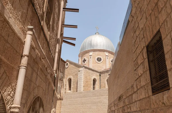 Иерусалим Израиль Июня 2020 Вид Улицы Баркук Церковь Святой Марии — стоковое фото