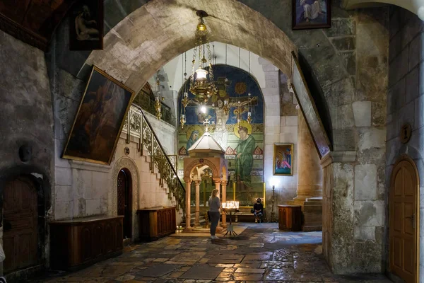 Jerusalén Israel Junio 2020 Interior Iglesia Del Santo Sepulcro Barrio — Foto de Stock