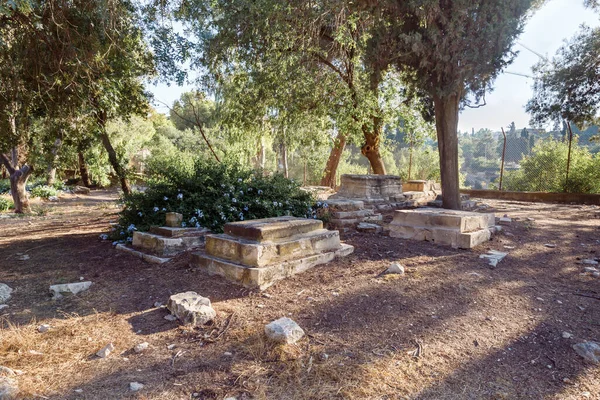 Ιερουσαλήμ Ισραήλ Ιουνίου 2020 Επιτύμβιες Στήλες Πάνω Από Τάφους Στο — Φωτογραφία Αρχείου