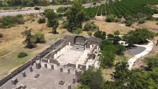 Αεροφωτογραφία Στα Ερείπια Του Κουρσί Ενός Μεγάλου Βυζαντινού Μοναστηριού Του — Αρχείο Βίντεο