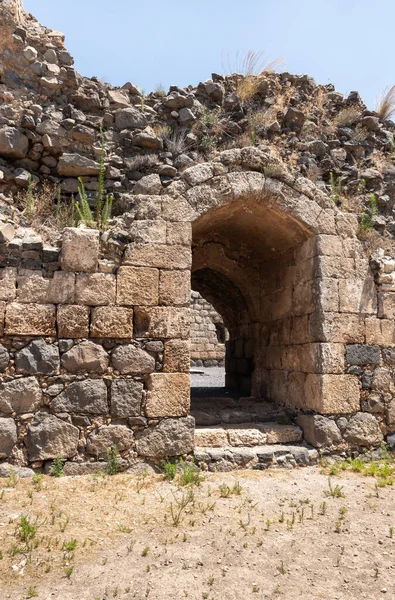 Afula Israel Julho 2020 Ruínas Grande Fortaleza Hospitaleira Belvoir Estrela — Fotografia de Stock