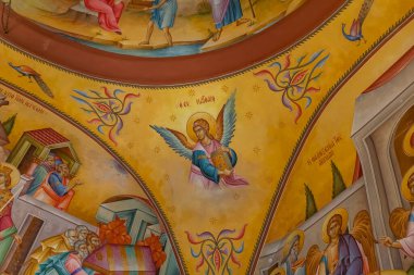 Tiberias, İsrail, 18 Temmuz 2020: İsrail 'in kuzeyindeki Tiberya şehrinden çok uzak olmayan Celile Denizi kıyılarında bulunan Havariler Kilisesi