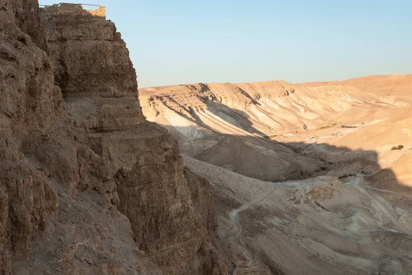 Vue Depuis Les Murs Forteresse Massada Sur Rampe Que Les — Photo