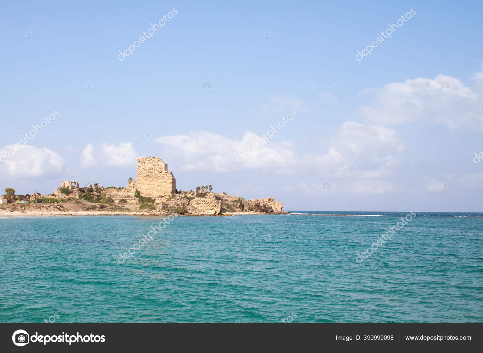 Ruins Chateau Pelerin Fortress Built Knights Templar Fifth Crusade