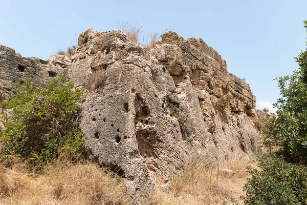 Restos Las Ruinas Antigua Fortaleza Fenicia Que Más Tarde Convirtió —  Fotos de Stock