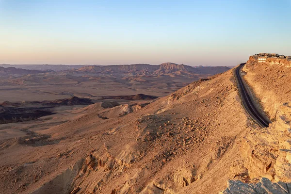 Sunrise Judean Desert View Top Cliff Mitzpe Ramon Israel — Stock Photo, Image