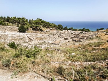 Yunanistan 'ın Rodos adasındaki antik Kamiros kentinin kalıntıları