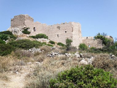 Yunanistan 'ın Rodos adasındaki Kritinia Kalesi' nin dış duvarları iyi korunmuş.