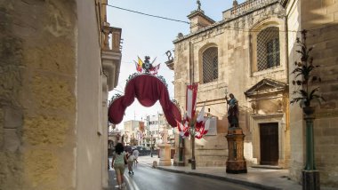 Ir Rabat, Malta, 04 July, 2013 : Buildings of a ancient construction in historical part of Ir Rabat old city in Malta