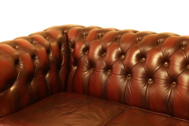 Kahverengi lüks deri üç koltuklu