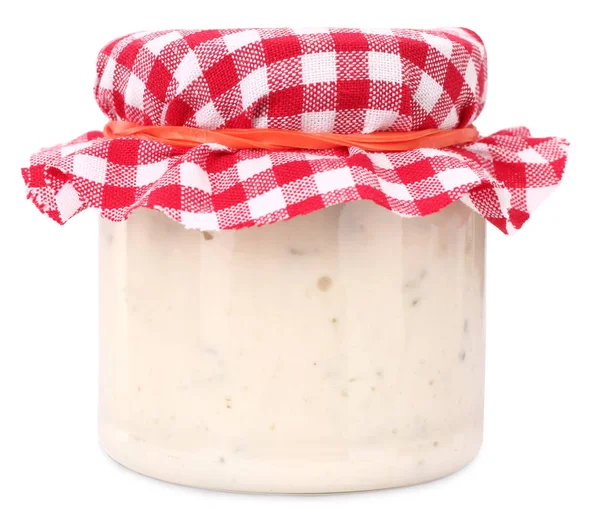 Garlic sauce in jar — Stock Image Garlic Sauce Jar Royalty Free Stock Photos