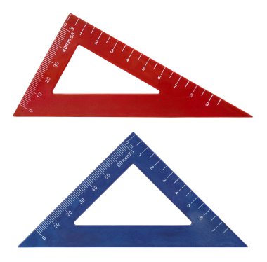 Red and blue rulers clipart