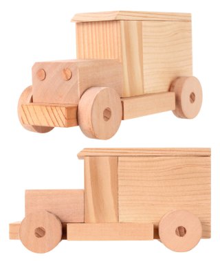 Güzel ahşap kamyon oyuncağı