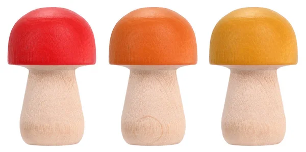 Tre Funghi Legno Beige — Foto Stock