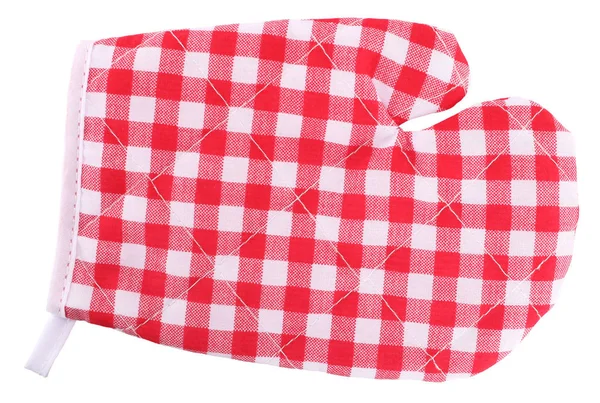 Red Plaid Mitt Oven — Stok Foto