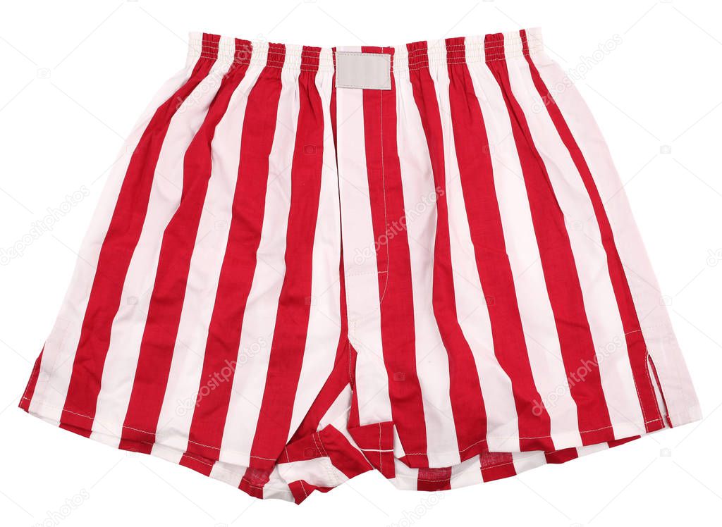 Red striped boxer shorts