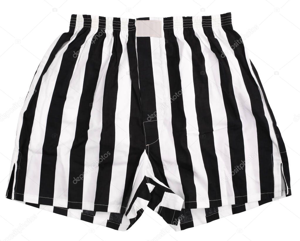 Black striped boxer shorts