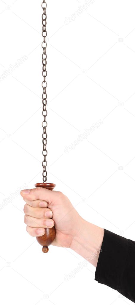 Man is pulling chain