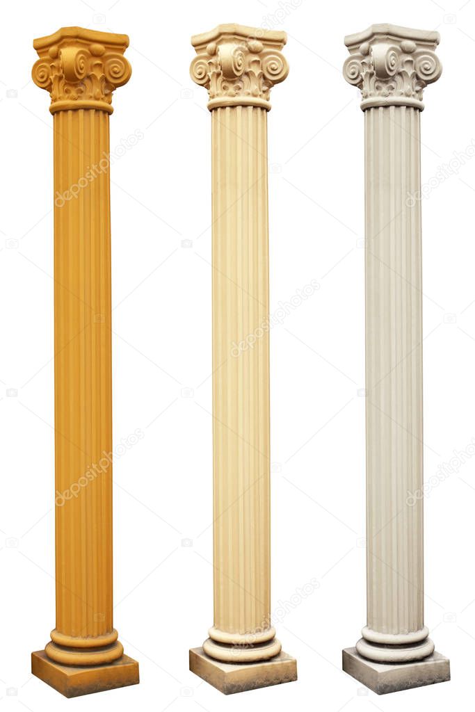 Pillars in three colors