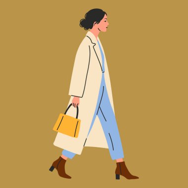 Hafif Hendek ve Topuklu Çizmelerde Şık Kadın Karakteri