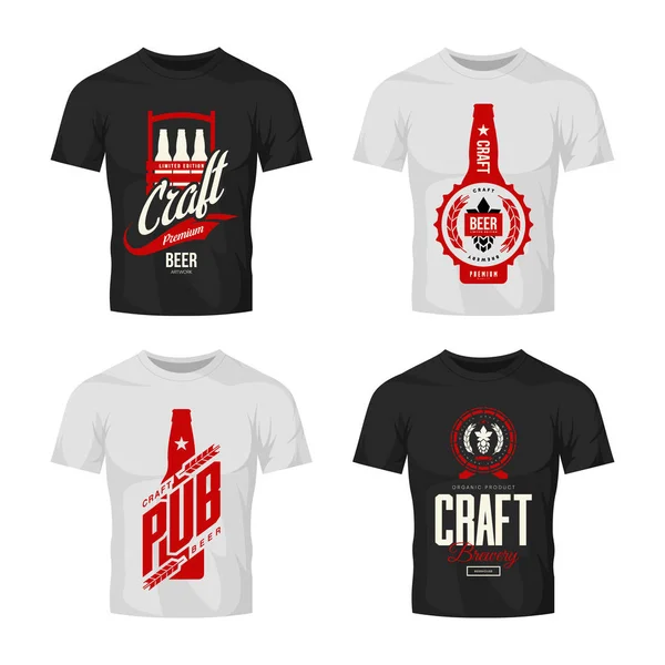 Señal Logotipo Vectores Cerveza Artesanal Moderna Para Bar Pub Cervecería — Vector de stock