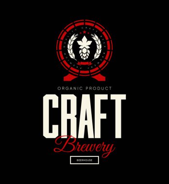 Modern zanaat bira içki bira, pub, brewhouse ya da bar için vektör logo işaret izole. Premium kalite eski varil logo tee baskı rozet illüstrasyon. Bira Festivali moda t-shirt amblem tasarımı.