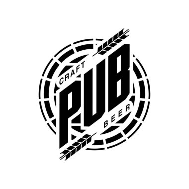 Modern zanaat bira içecek vektör logo işareti için bar, pub ya da bira, beyaz arka plan üzerinde izole. Premium Kalite varil logo tee baskı rozet illüstrasyon. Bira Festivali moda t-shirt amblem tasarımı.