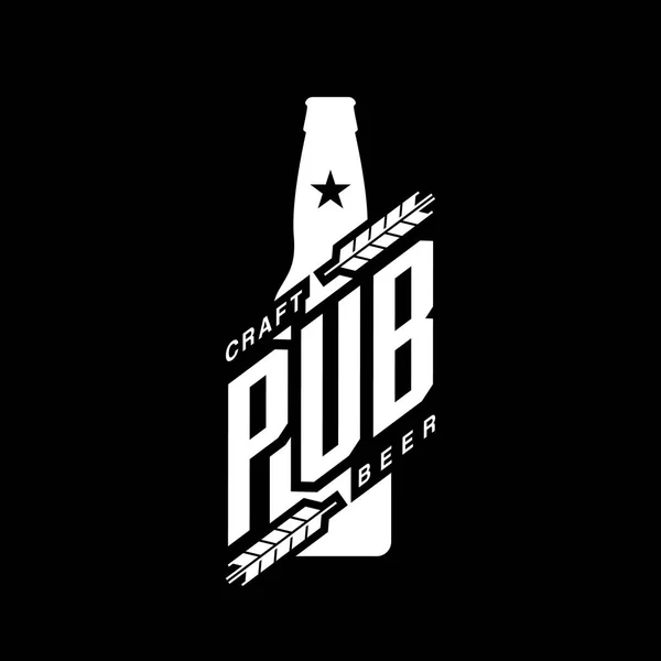 Sinal Logotipo Vetor Bebida Cerveja Artesanal Moderna Para Bar Pub — Vetor de Stock