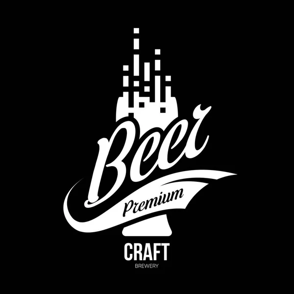 Современный Крафт Пиво Напиток Векторный Логотип Знак Бара Паба Пивоварни — стоковый вектор