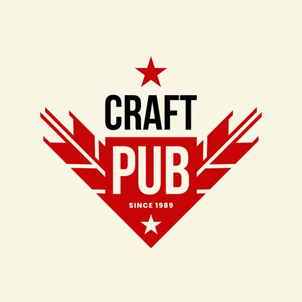 Modern Zanaat Bira Içecek Vektör Logo Işareti Için Bar Pub Stok Illüstrasyon
