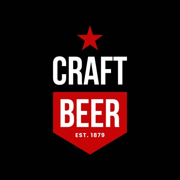 Moderno Segno Del Logo Vettoriale Della Birra Artigianale Bar Pub — Vettoriale Stock