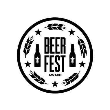 Modern zanaat bira içecek vektör logo işareti için bar, pub, mağaza, brewhouse veya beyaz arka plan üzerinde izole bira. Premium Kalite amblem logo illüstrasyon. Bira yuvarlak fest t-shirt rozet tasarım.