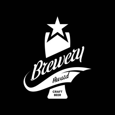 Modern zanaat bira içecek vektör logo işareti için bar, pub, mağaza, brewhouse veya siyah arka plan üzerine izole bira. Premium Kalite cam logo illüstrasyon. Bira Festivali amblemi t-shirt rozet tasarım.