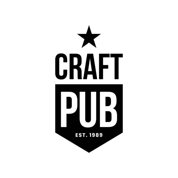 Sinal Logotipo Vetor Bebida Cerveja Artesanal Moderna Para Bar Pub — Vetor de Stock