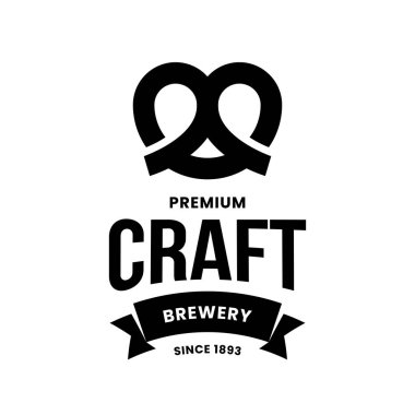 Beyaz arka planda izole Bar, pub, mağaza, Brewhouse veya bira için modern zanaat bira içecek vektör logosu işareti. Premium kaliteli kraker logo illüstrasyon. Bira Fest amblem t-shirt rozeti tasarım.